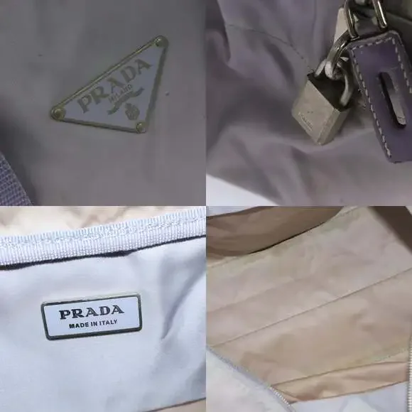 PRADA Boston Bag Nylon Purple Silver